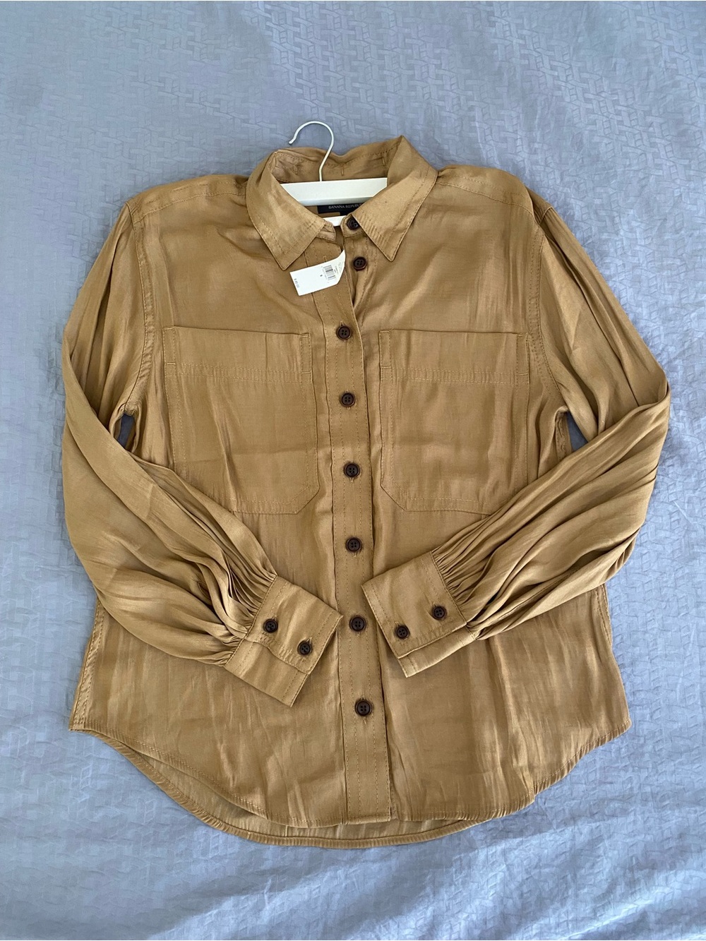 Banana Republic Tan Button-Front Shirt